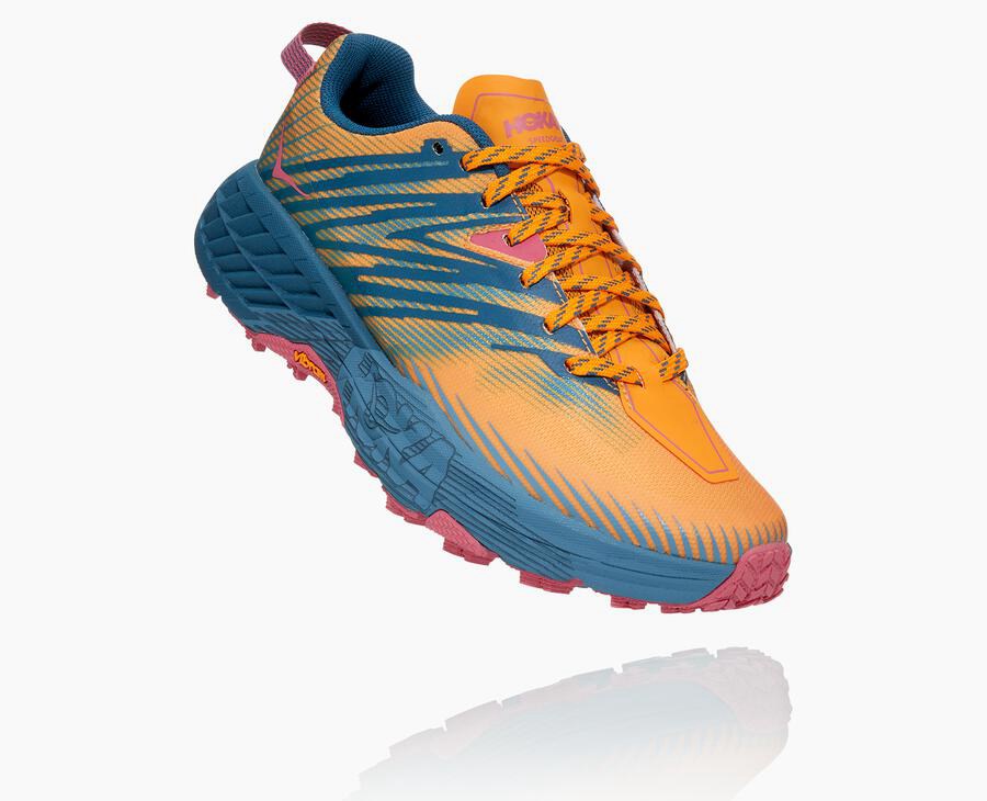 Hoka One One Womens Trail Shoes - Speedgoat 4 - Blue - EYTU43085